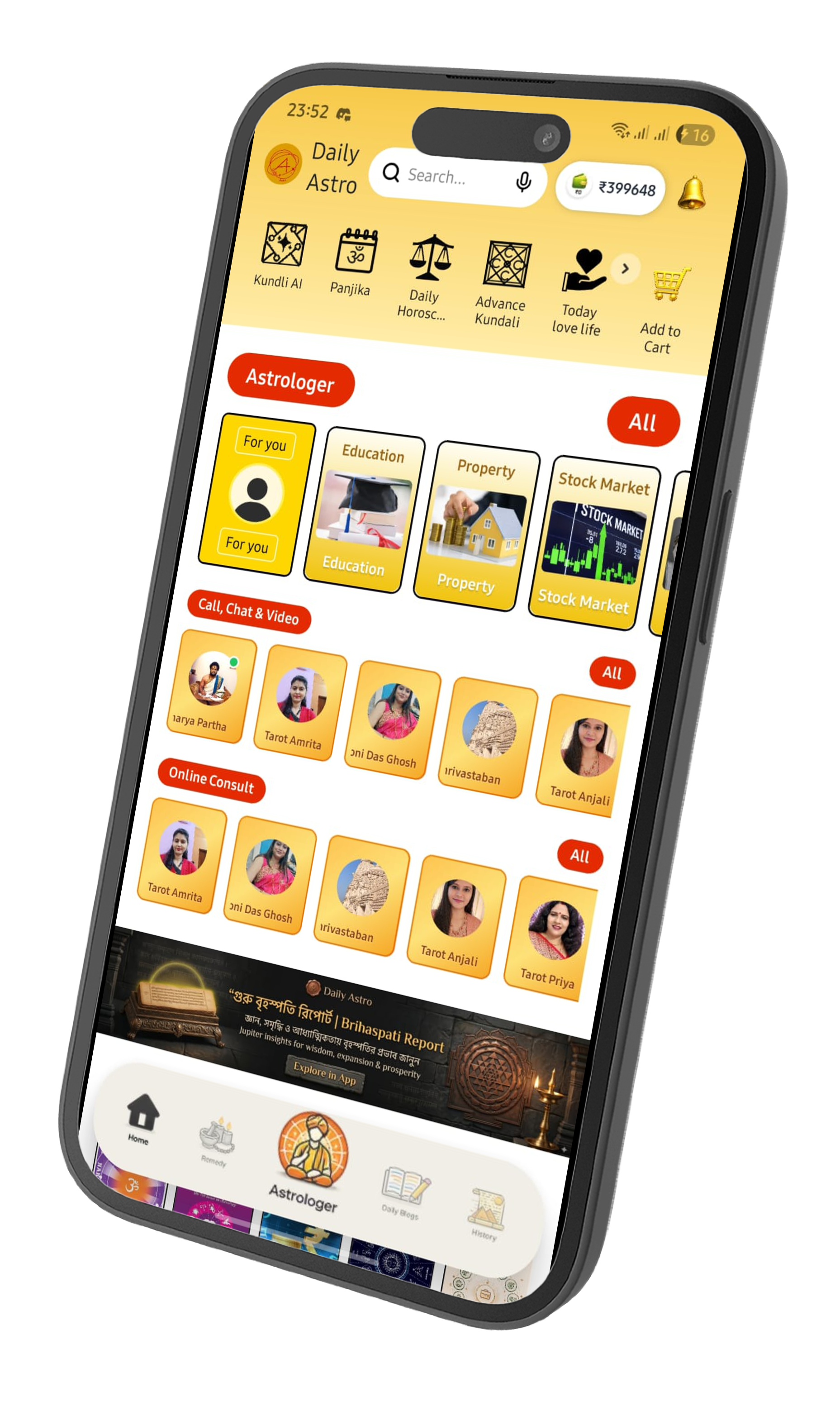 Daily Astro app mockup